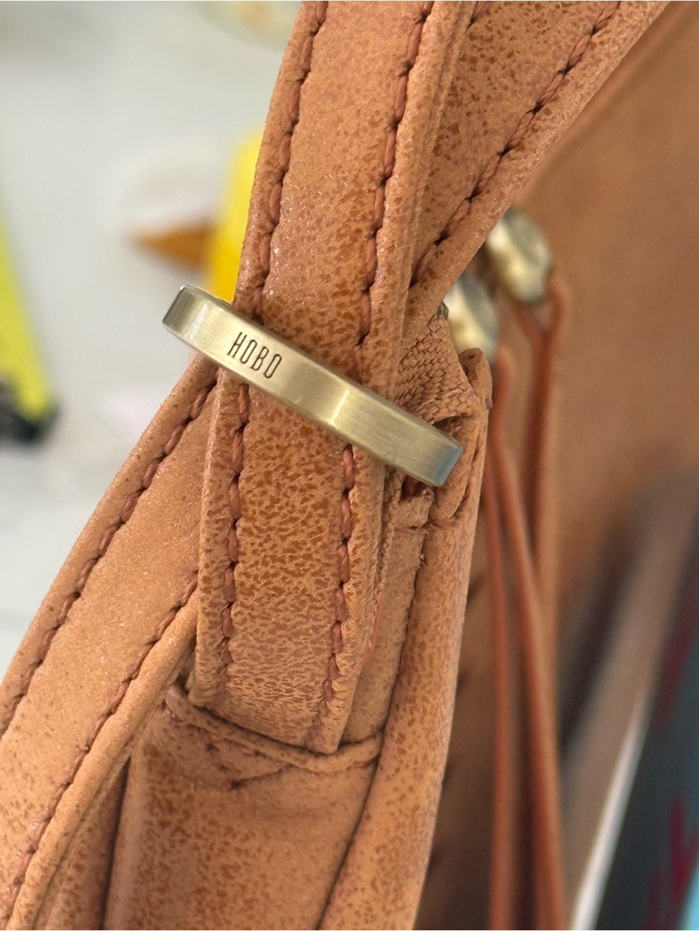 HOBO Merrin Convertible Backpack Whiskey Leather Whipstitch with shimmer - Picture 7 of 16